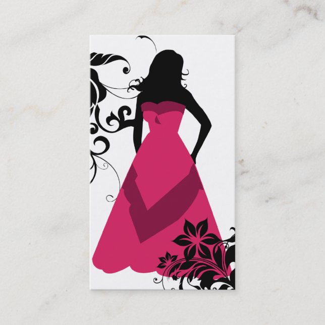 Elegant Silhouetted Bride Business Card (Front)