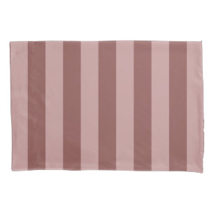 Elegant Silk Rose and Shy Pink Striped Pattern Pillow Case