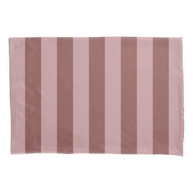 Elegant Silk Rose and Shy Pink Striped Pattern Pillow Case (Front)
