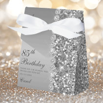 Elegant Silver 85th Birthday Favor Boxes