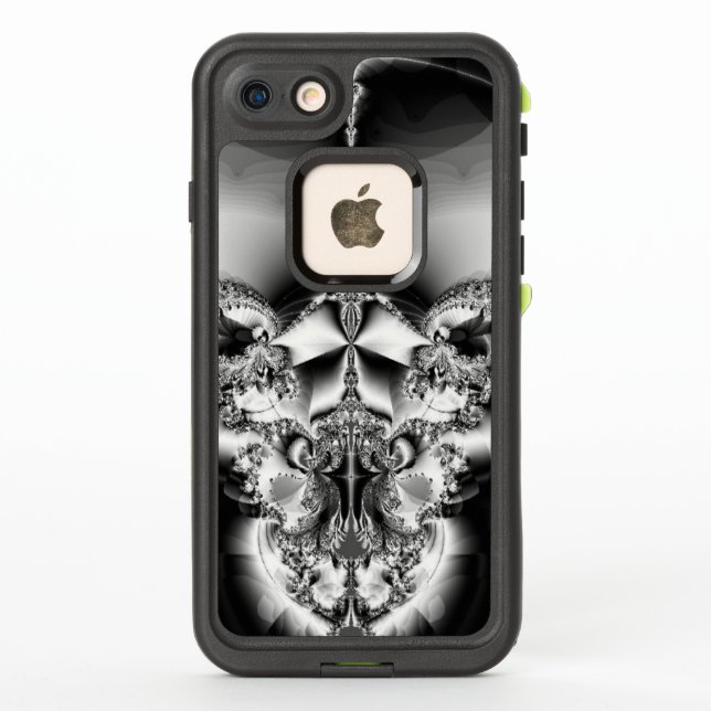 Elegant Silver and Black Abstract LifeProof iPhone Case (Back)