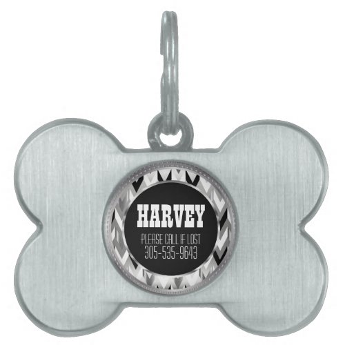 Elegant Silver and Black Arrows  DIY Name Pet Tag