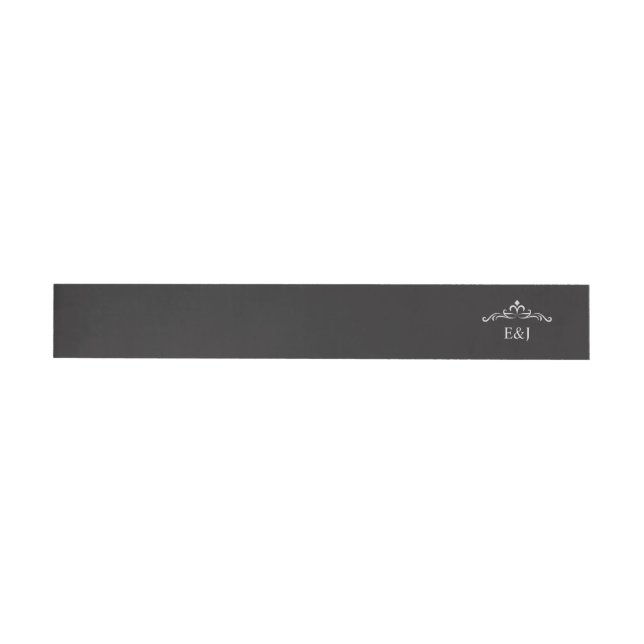 Elegant Silver and Black Wrap Around Wedding  Address Label (Individual)