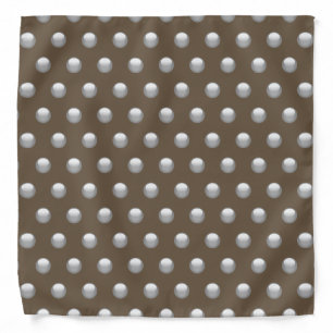 Elegant Silver and Brown Pattern Polka Dots Bandana