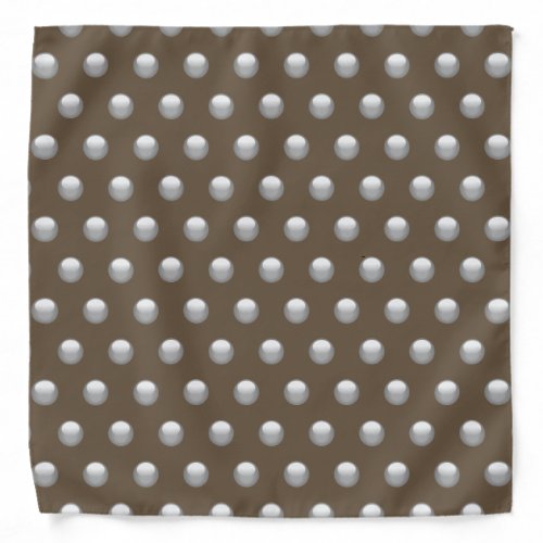 Elegant Silver and Brown Pattern Polka Dots Bandana