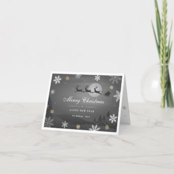 Elegant Silver And Gold Snowflakes Stars Holiday Card by CustomGreetingCards_ at Zazzle