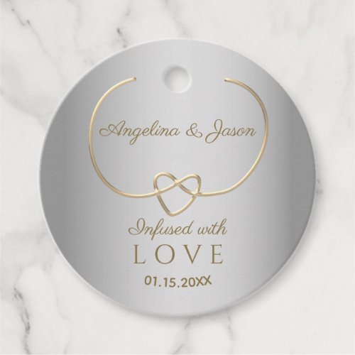 Elegant Silver and Gold Wedding Favor Tags