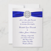 Elegant Silver and Royal Blue Wedding Invitations (Back)