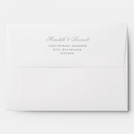 Elegant Silver And White Wedding Envelope