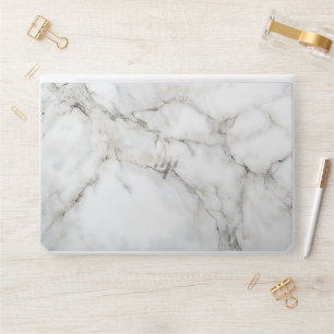 Elegant Silver Black Texture Marble HP Laptop Skin