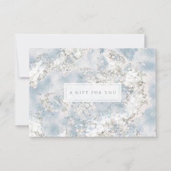 Elegant Silver Blue Marble Gift Certificate Card by Jujulili at Zazzle