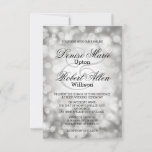 Elegant Silver Bokeh Wedding Invitation at Zazzle