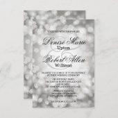 Elegant Silver Bokeh Wedding Invitation (Front/Back)