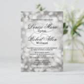 Elegant Silver Bokeh Wedding Invitation | Zazzle