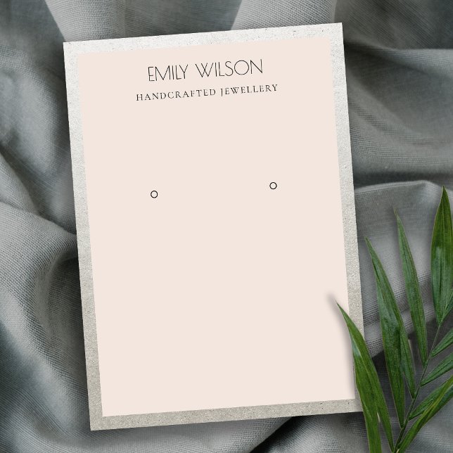 ELEGANT SILVER BORDER BLUSH PINK EARRING DISPLAY BUSINESS CARD (Creator Uploaded)