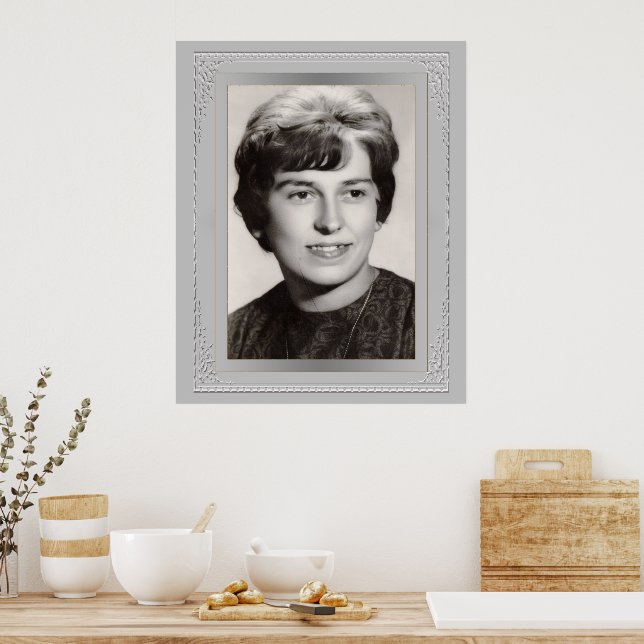 Elegant Silver Border Frame – Custom Photo Design Poster (Kitchen)