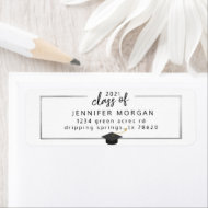Elegant Silver Border Graduation Return Address Label
