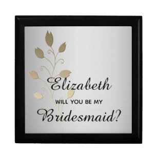 Elegant Silver Bridesmaid Proposal Box