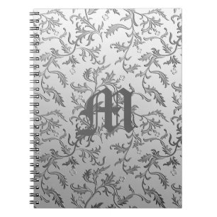 Elegant silver brocade notebook