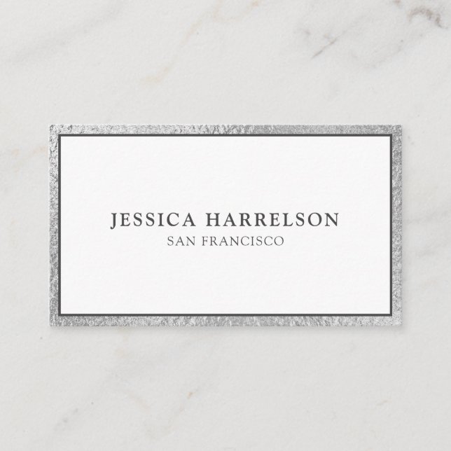 Elegant Silver Business Card (Front)