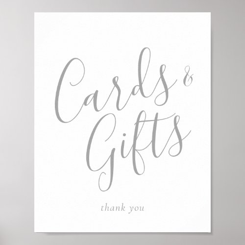 Elegant Silver Calligraphy Cards and Gifts Sign