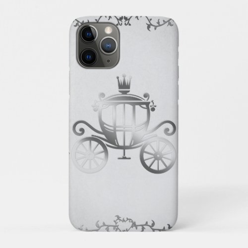 Elegant Silver Carriage Storybook White Princess iPhone 11 Pro Case