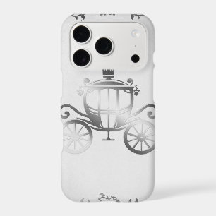 Elegant Silver Carriage Storybook White Princess iPhone 17 Pro Case
