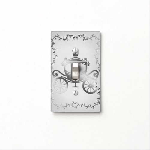 Elegant Silver Carriage White Storybook Princess Light Switch Cover