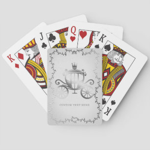 Elegant Silver Carriage White Storybook Royal Poker Cards