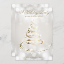 Elegant Silver Champagne Company Holiday Party Invitation