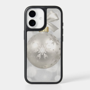 Elegant Silver Christmas Ball on Bokeh Lights iPhone 17 Case