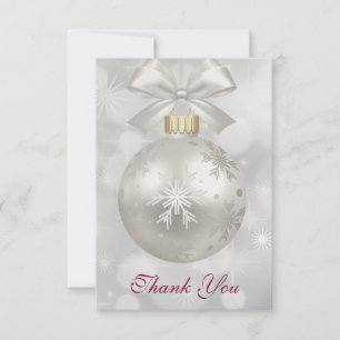 Elegant Silver Christmas Ball Thank You