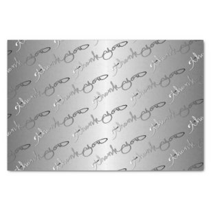 Elegant Silver Color "Thank you" Hand-written Tissue Paper