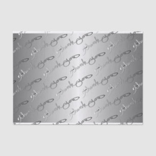 Elegant Silver Color "Thank you" Hand-written Tissue Paper