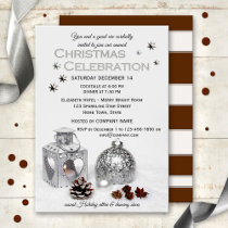 Elegant Silver Company Christmas Party Invitation