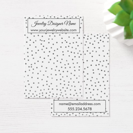 Elegant Silver Confetti Earring Holder Display (Desk)