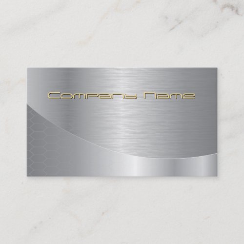 Elegant Silver Corporate Gold Text  Business Card