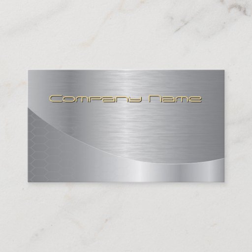 Customizable Elegant Silver Corporate Gold Text Business Card