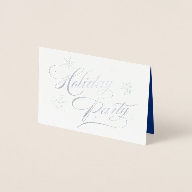 Elegant Silver Corporate Holiday Party Invitation (Front)