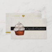 Elegant Silver Cupcake Bakery Business Card with s (Front/Back)