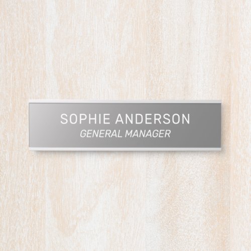Elegant Silver Custom Name Job Title Door Sign