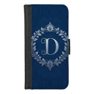 Elegant Silver D Letter Monogram iPhone 8/7 Wallet Case