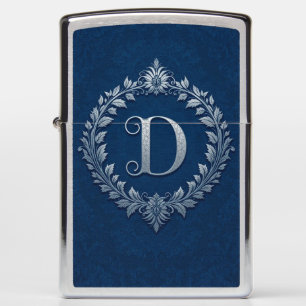 Elegant Silver D Letter Monogram Zippo Lighter