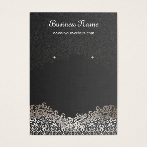 Elegant Silver Damask Earring Display Cards