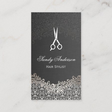 Elegant Silver Damask - Hair Stylist Appointment