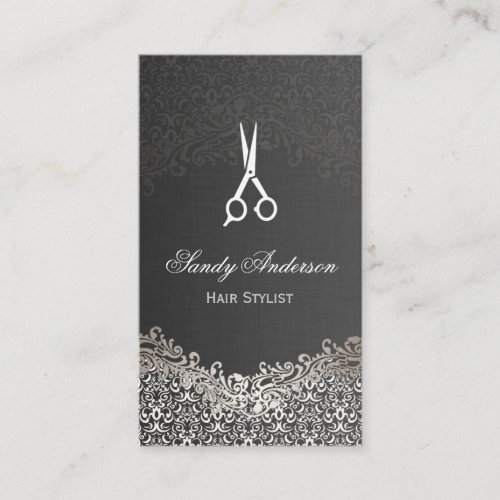 Elegant Silver Damask _ Hair Stylist Appointment