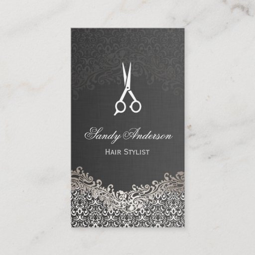 Customizable Elegant Silver Damask - Hair Stylist Appointment