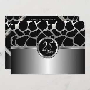 Elegant Silver Design 25th Anniversary Invitation