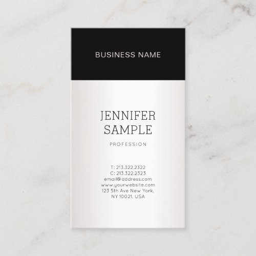 Elegant Silver Design Trendy Plain Modern Luxury Business Card