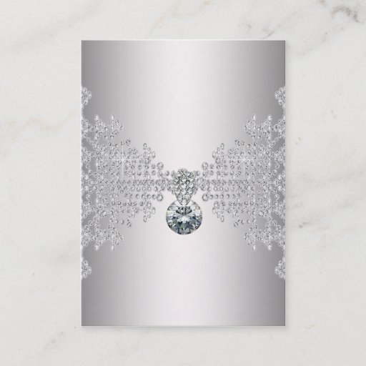 Customizable Elegant Silver Diamond Business Card Template